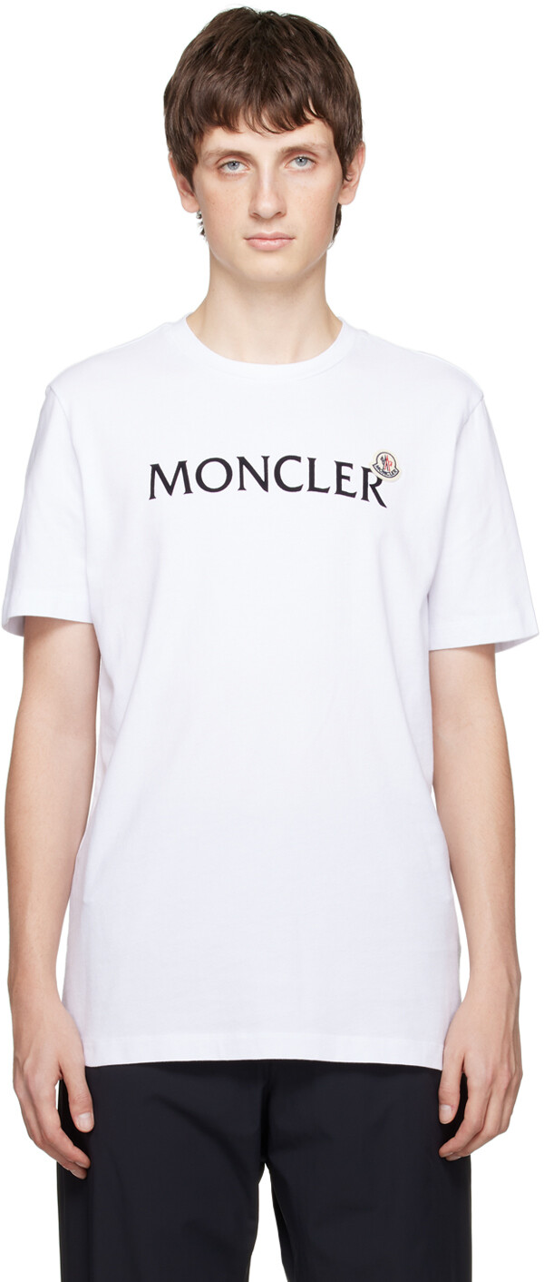 

Белая хлопковая футболка Moncler, Белый