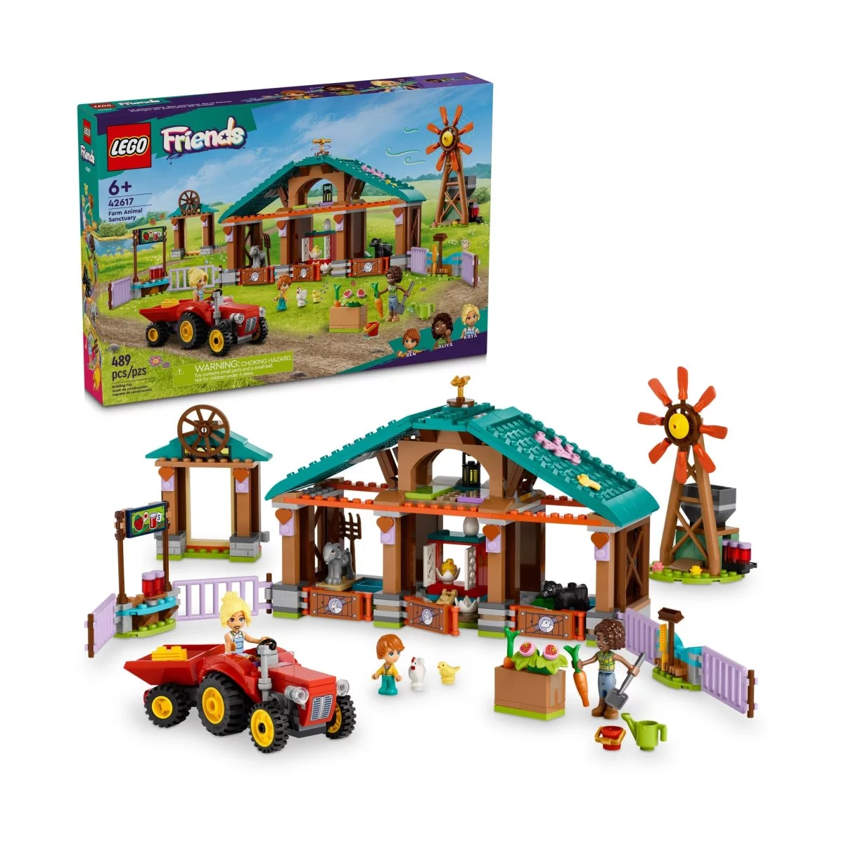Конструктор Lego Home Friends Farm Animal Sanctuary 42617, 489 деталей lego friends осенний хлев для телят фермерская игрушка с животными