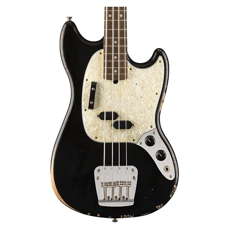 

Бас-гитара Fender JMJ Justin Meldal-Johnsen Signature Road Worn Mustang, черная 144060306