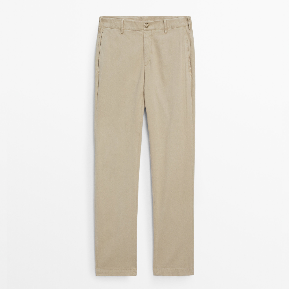 Брюки Massimo Dutti Slim Fit Cotton Blend Chino, бежевый levi s брюки чиносы узкого кроя светло бежевый