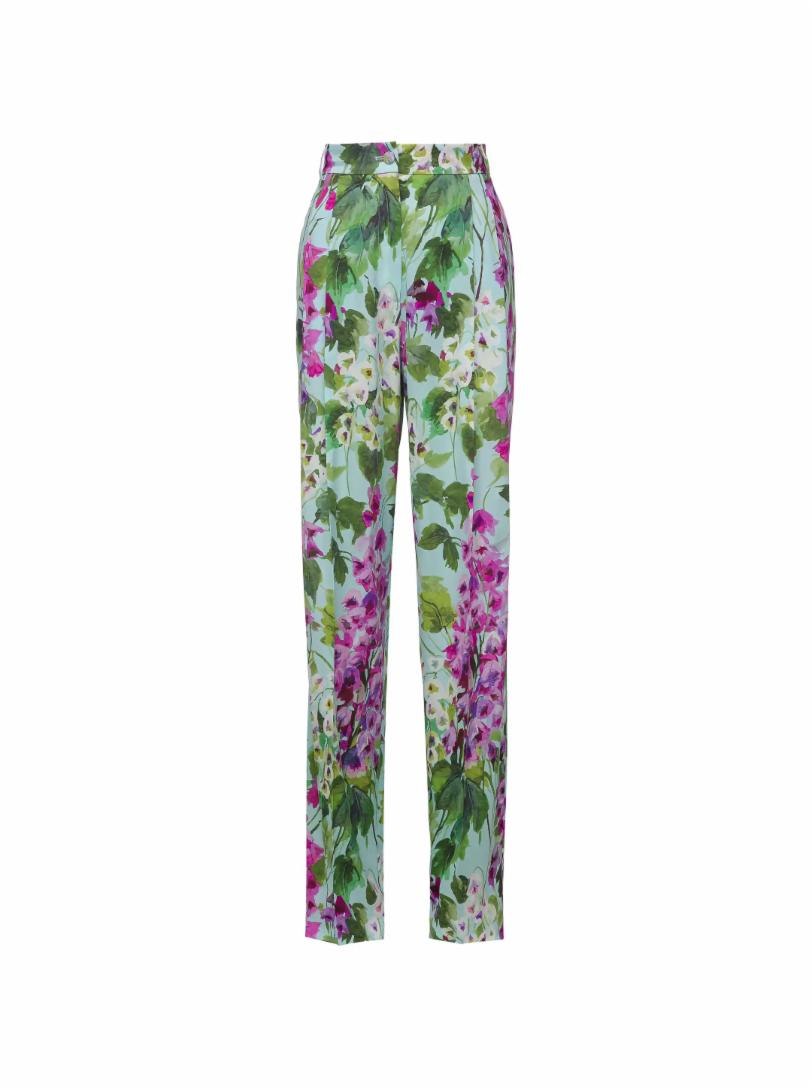 Шёлковые брюки с цветочным принтом Dolce&Gabbana