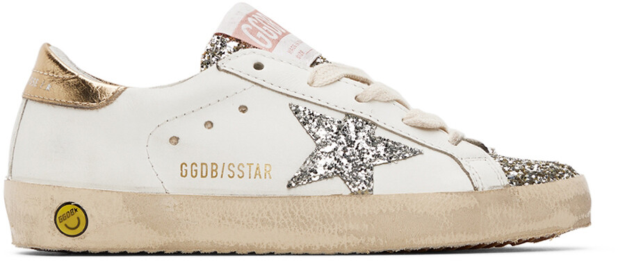 

Детские белые кроссовки Super-Star Golden Goose