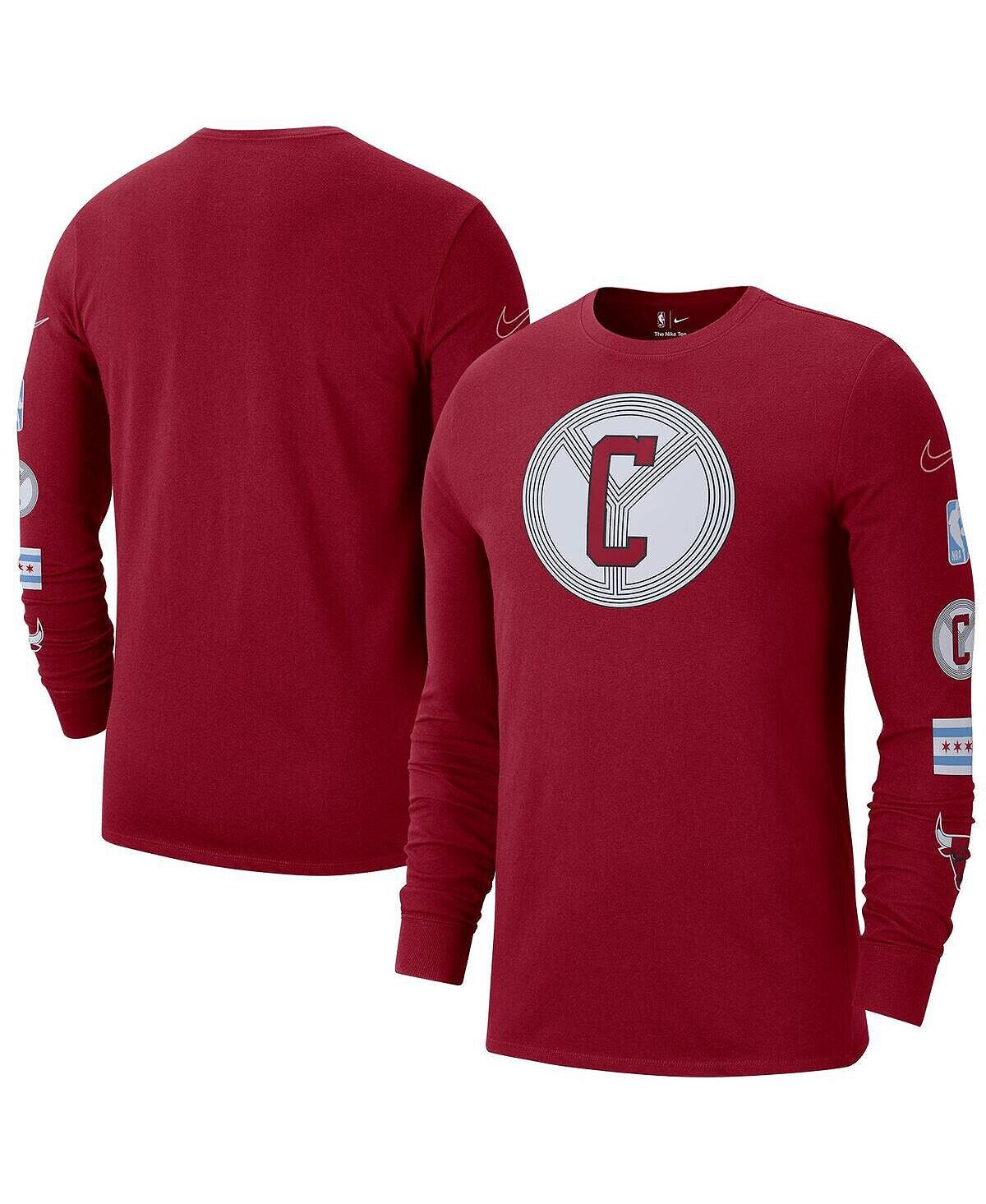 

Мужская футболка с длинным рукавом red chicago bulls 2022/23 city edition essential expressive Nike, красный