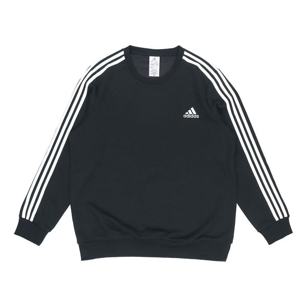 

Толстовка Adidas 3S Fl Swt Stripe Sports Round Neck Pullover Black, Черный