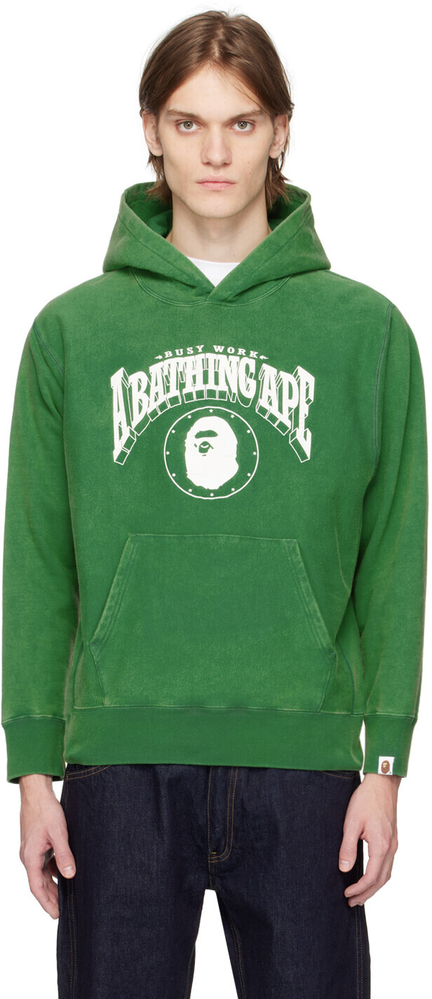 

Зеленый худи с эффектом потертости BAPE