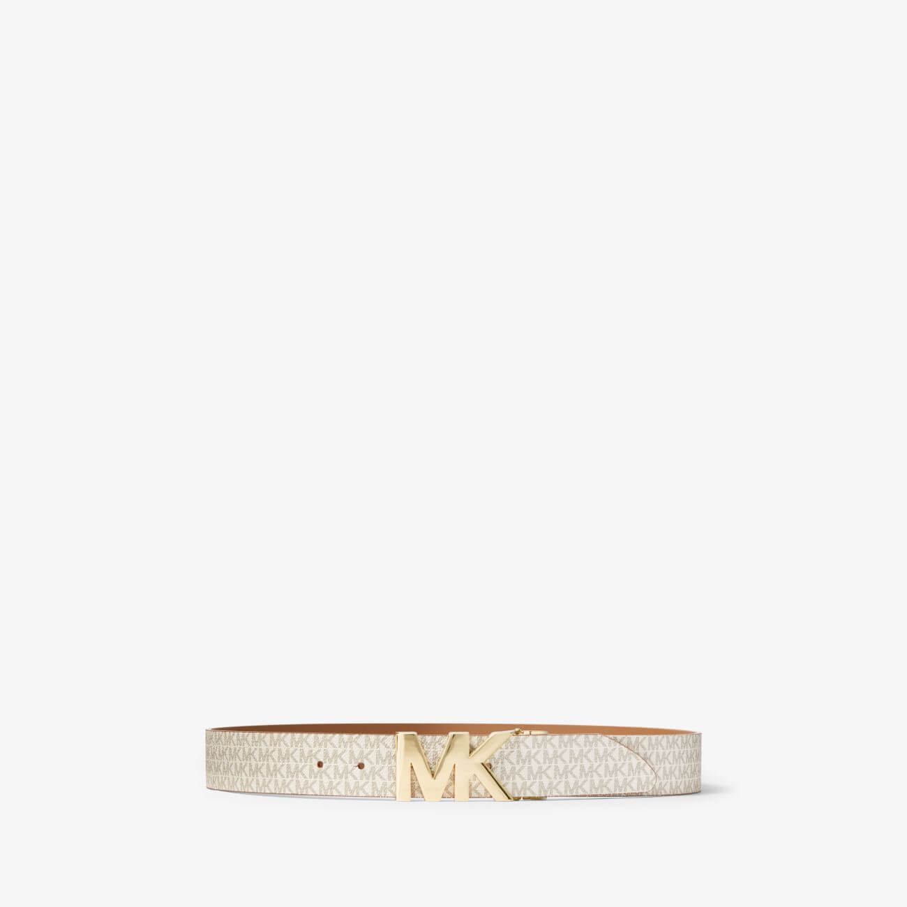 Ремень Michael Michael Kors Reversible Logo and Leather Waist, бежевый/светло-коричневый ремень reversible michael kors светло розовый