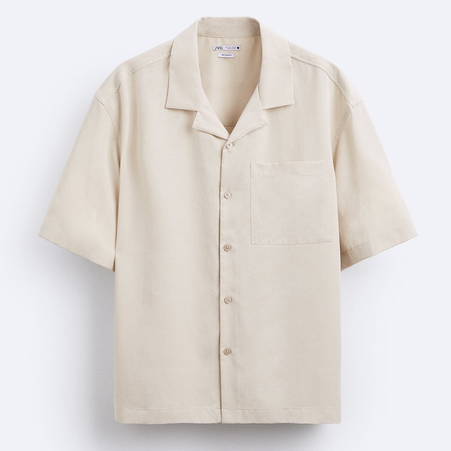 

Рубашка Zara Lyocell - Cotton, светло-бежевый
