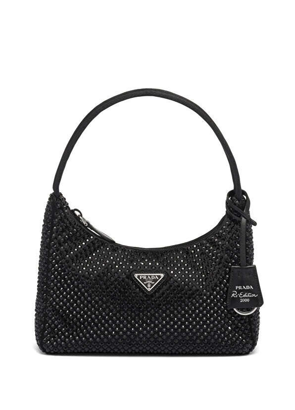 

Атласная мини-сумка с украшением из кристаллов Prada