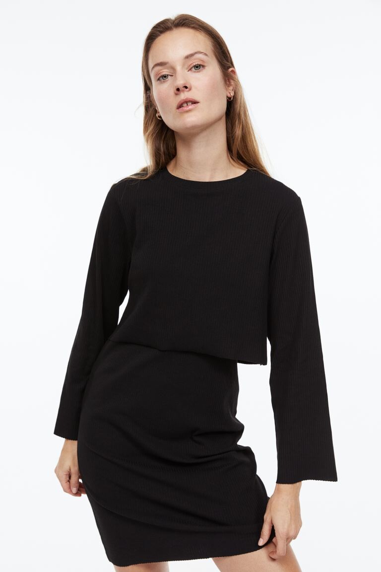 

MAMA Платье для кормления в рубчик H&M, черный