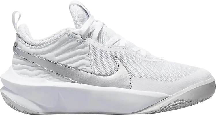 

Кроссовки Nike Team Hustle D10 GS 'White Metallic Silver', белый