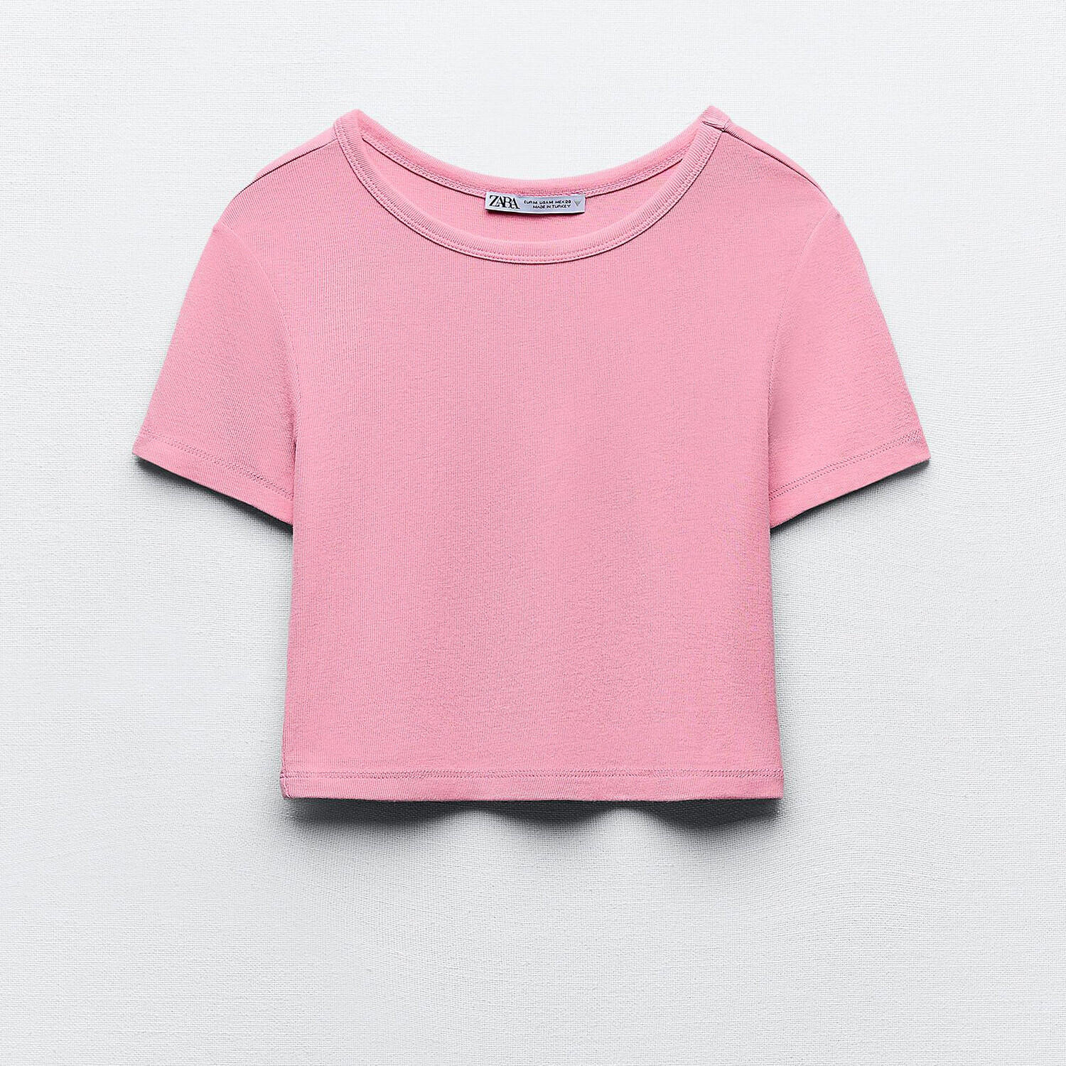 

Кроп-топ Zara Short Sleeve, розовый