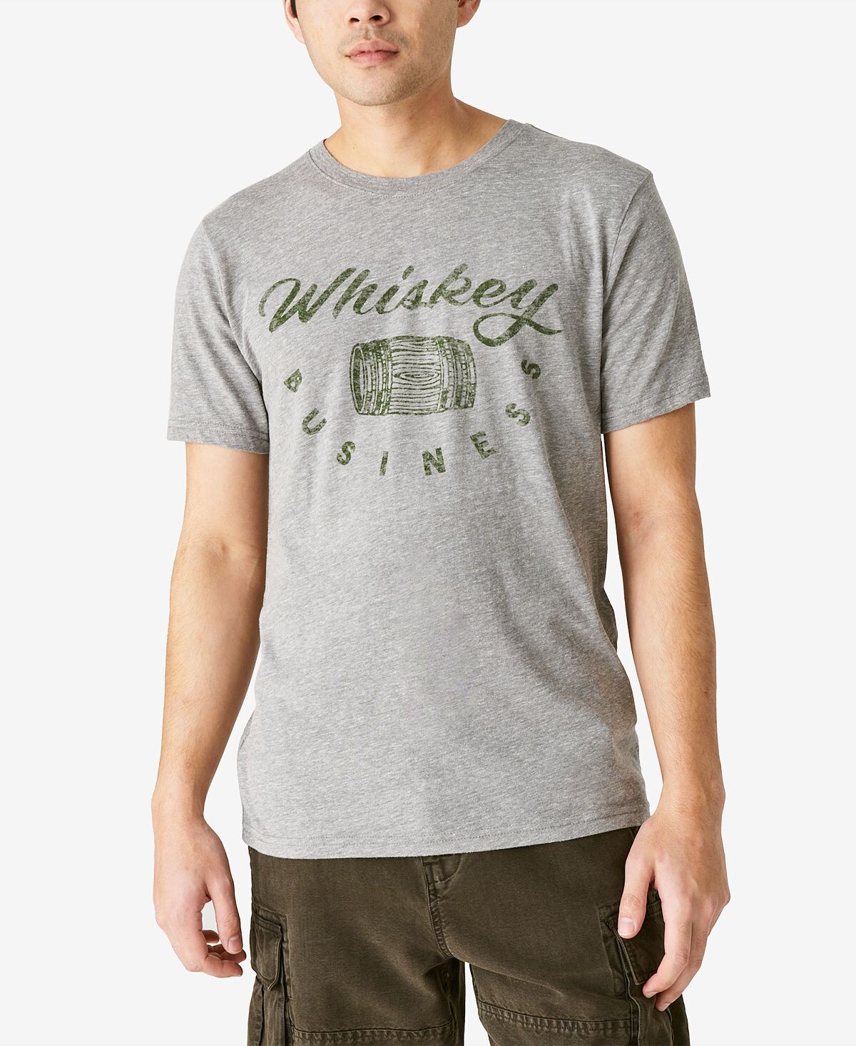 

Мужская футболка с деловым рисунком виски Lucky Brand, серый