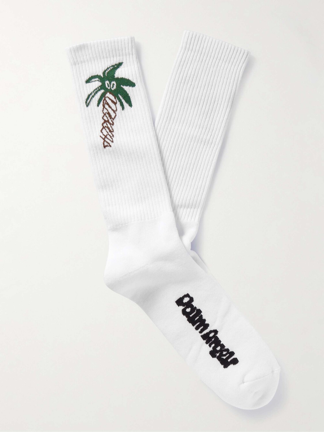 

Носки интарсия из смесового хлопка PALM ANGELS, белый