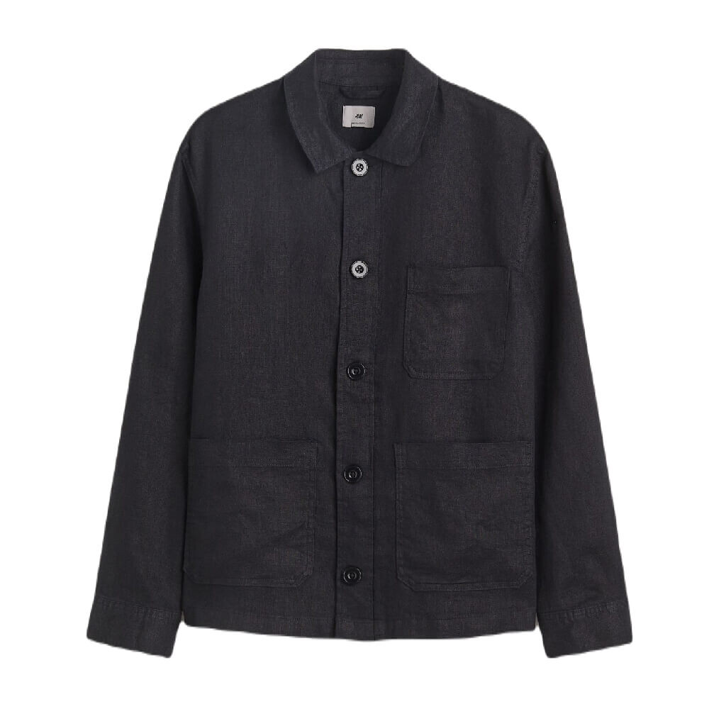

Рубашка H&M Regular Fit Linen, черный