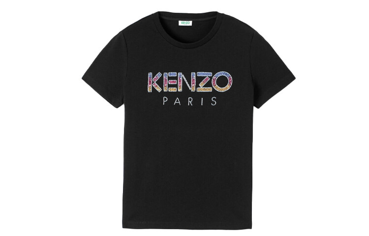 

Футболка женская Kenzo с цветным принтом, черный