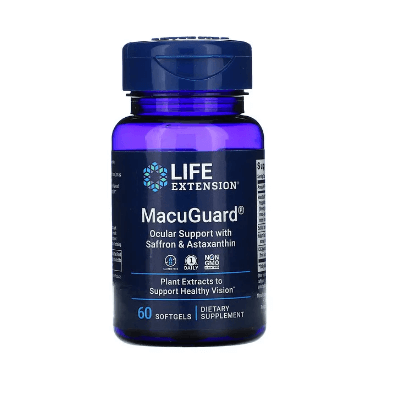 цена MacuGuard поддержка глаз с шафраном и астаксантином 60 таблеток Life Extension