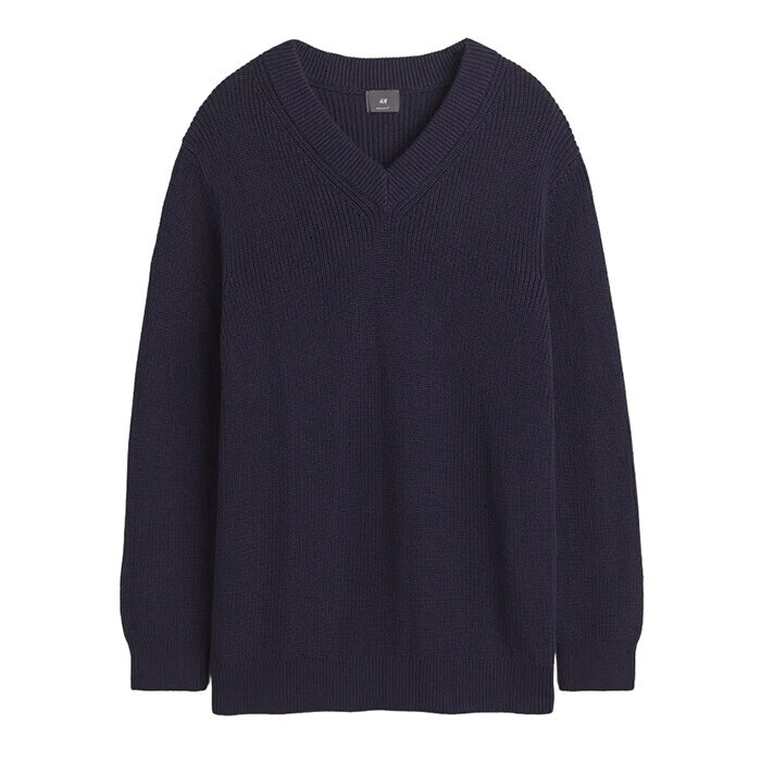 

Пуловер H&M Regular Fit V-neck, темно-синий