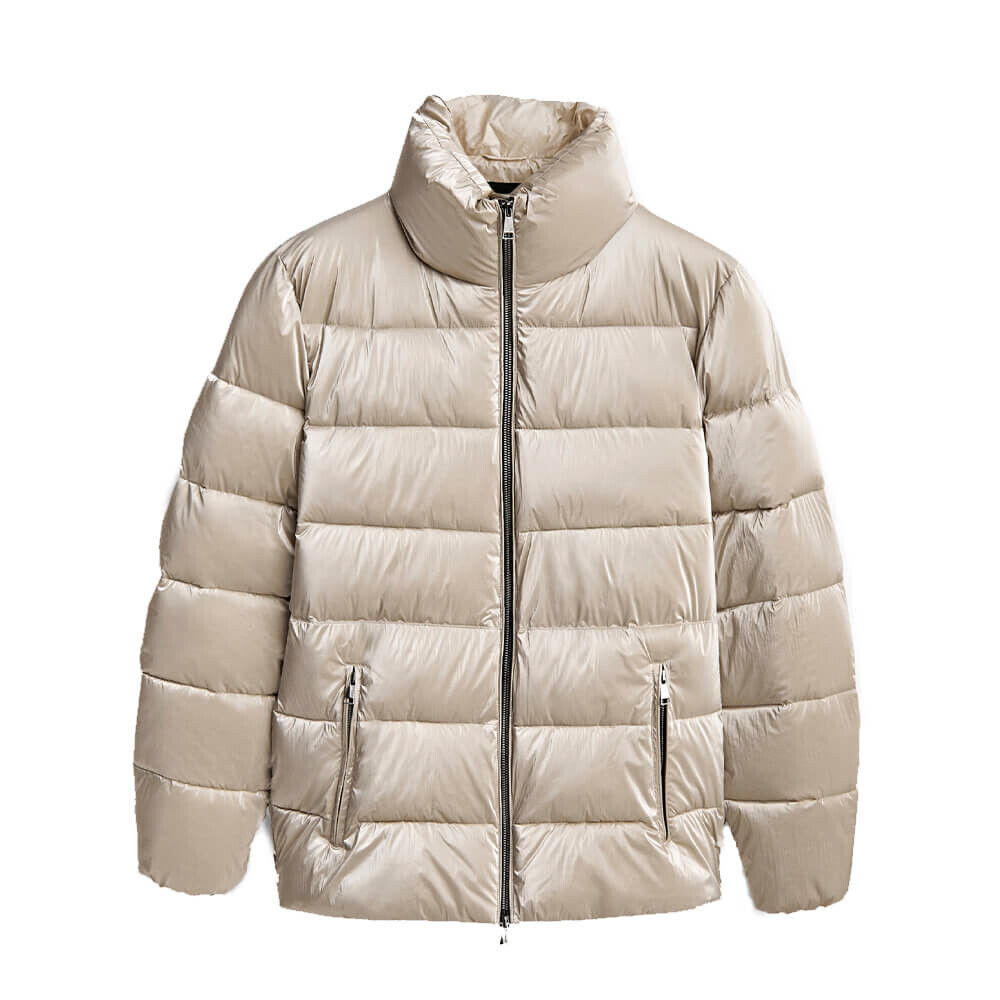 

Пуховик Massimo Dutti Metallic Puffer Jacket, кремовый