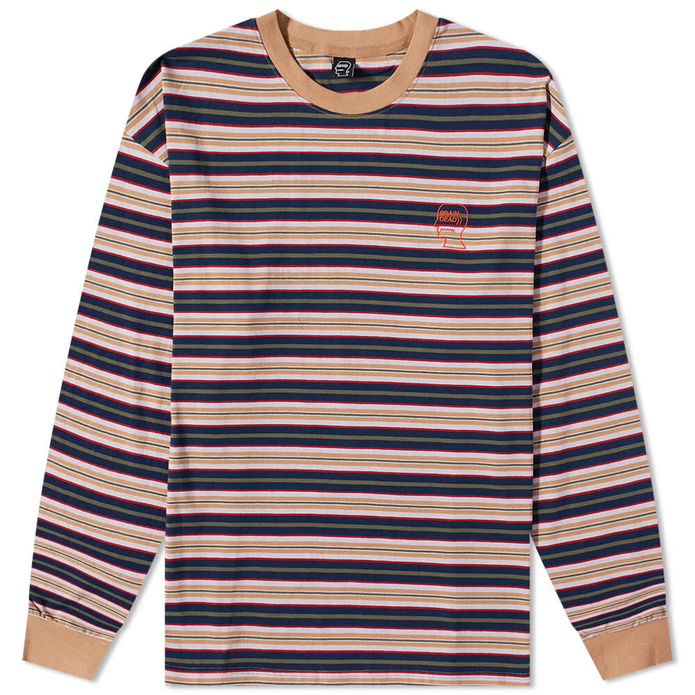 

Футболка Brain Dead 92 Striped Long Sleeve Tee, Серый
