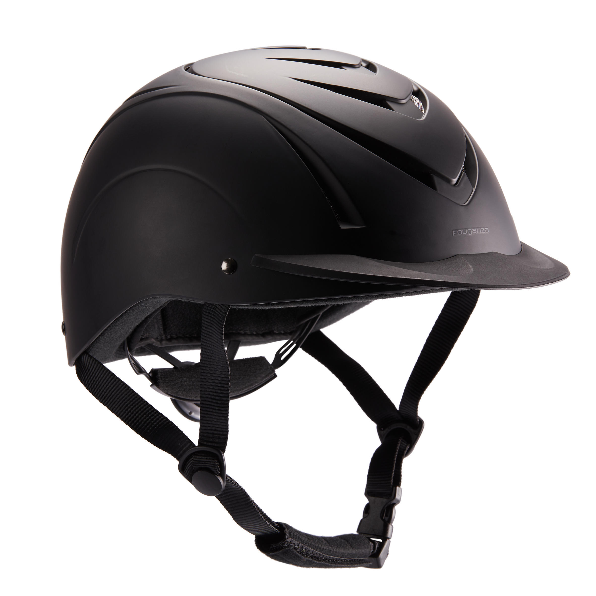 Шлем регулируемый Fouganza 500 для верховой езды, черный регулируемый защитный шлем для верховой езды