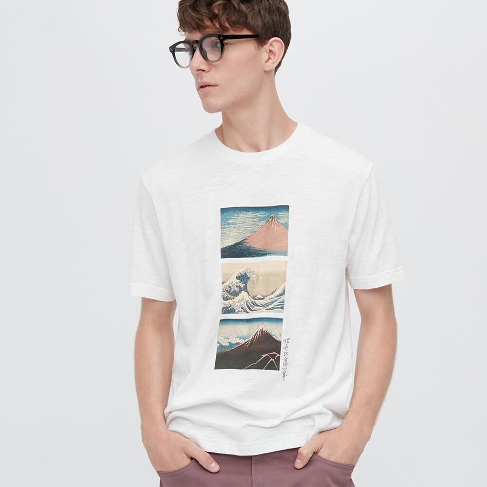

Футболка с принтом унисекс Uniqlo, молочный
