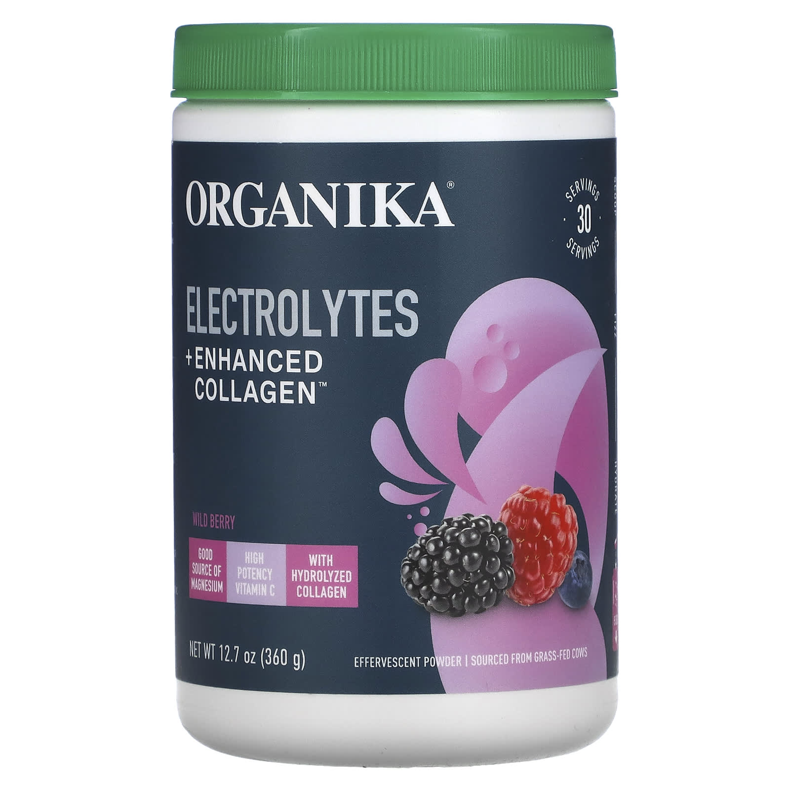 Электролиты и Усиленный Коллаген Organika, дикие ягоды, 360 г коллаген organika enhanced 250 гр