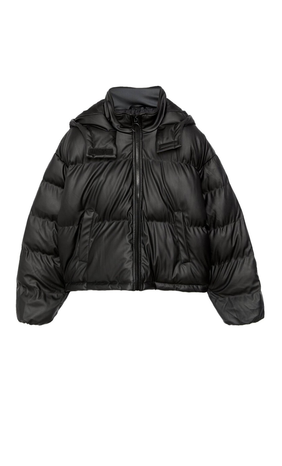 

Куртка из искусственной кожи с капюшоном Stradivarius, Серый