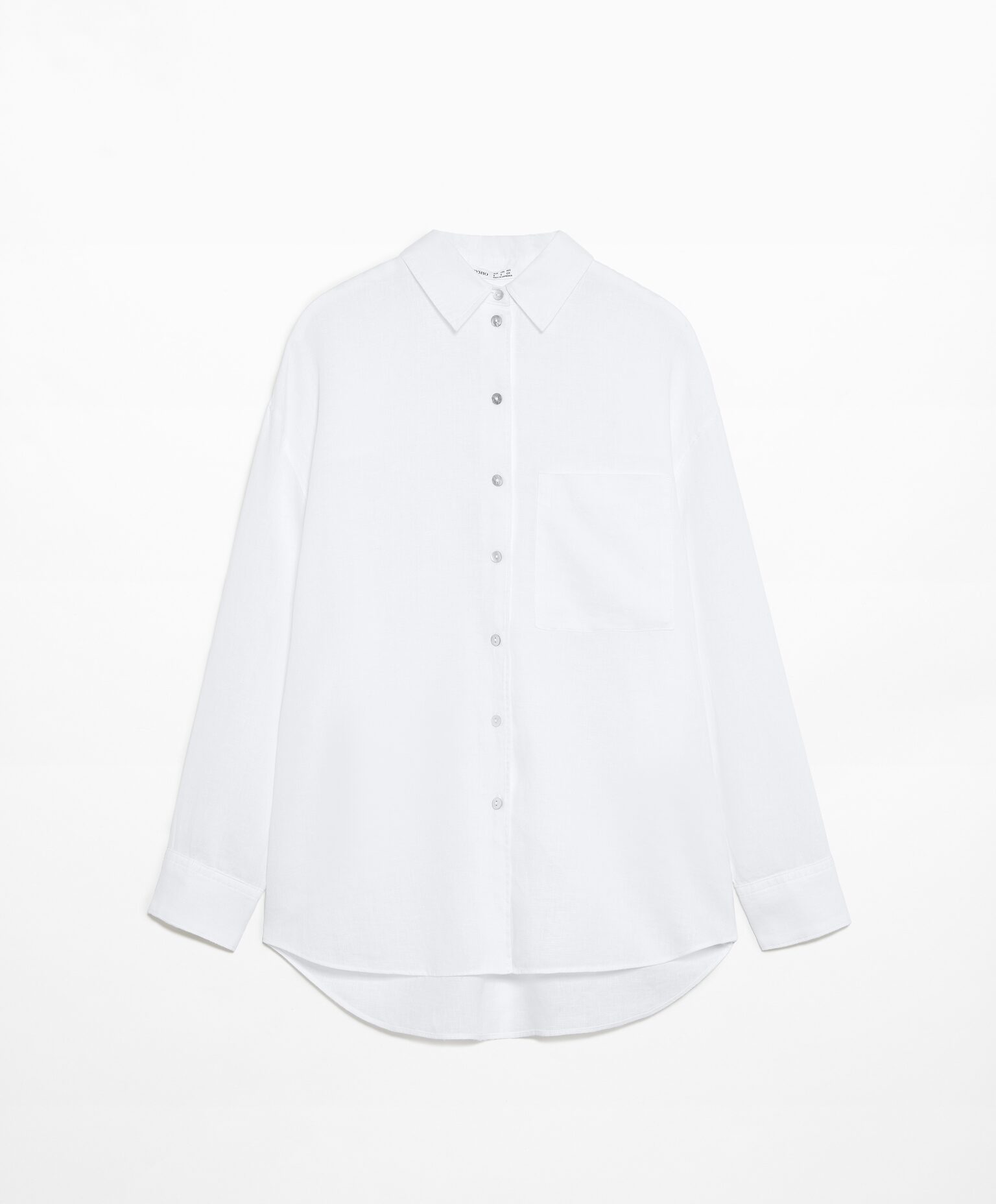Рубашка Oysho Linen Long Sleeved, белый ночная рубашка oysho floral print long белый экрю