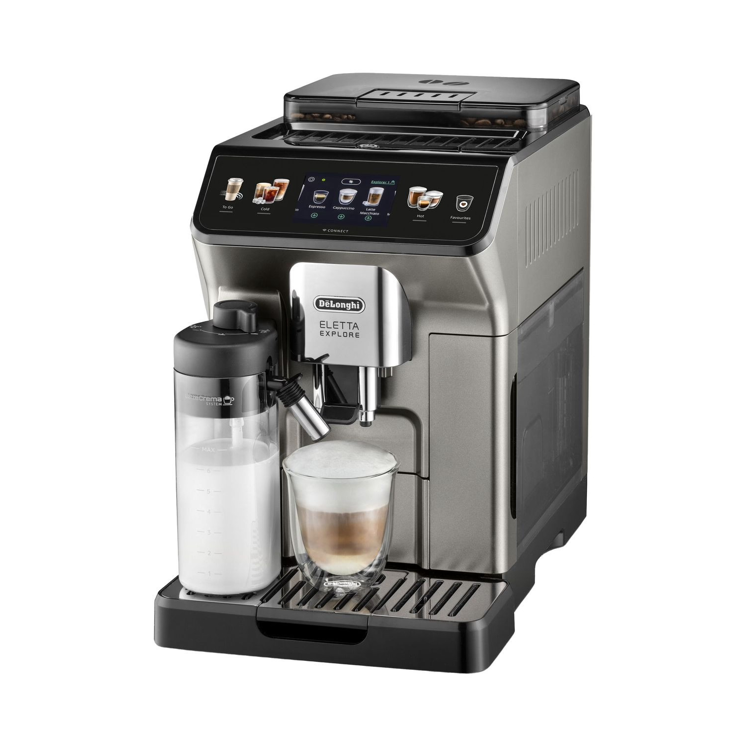 Автоматическая кофемашина DeLonghi Eletta Explore ECAM450.76.T, серебристый/черный горячие напитки с вином
