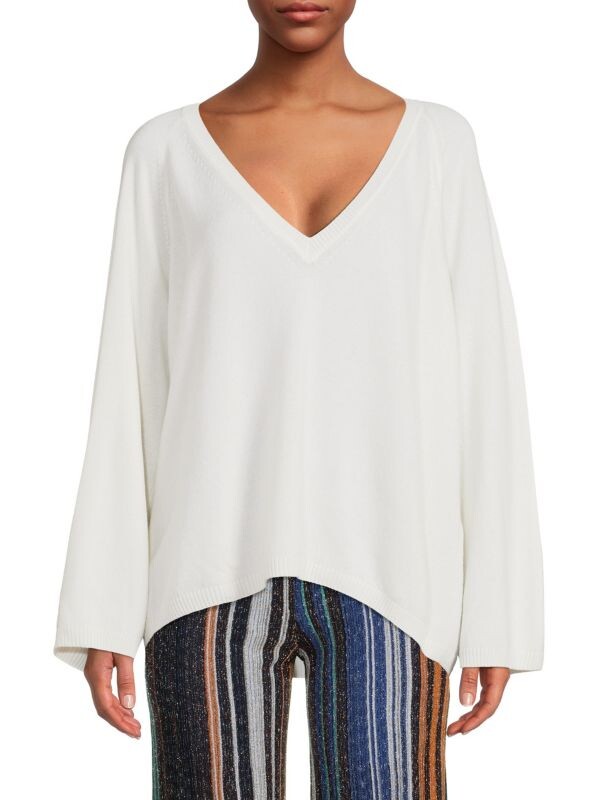

Кашемировый топ Missoni с рукавами реглан, marshmallow