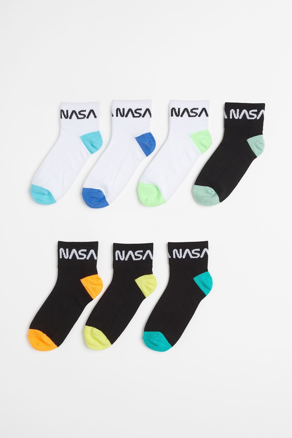 

7 пар коротких носков H&M NASA, черный