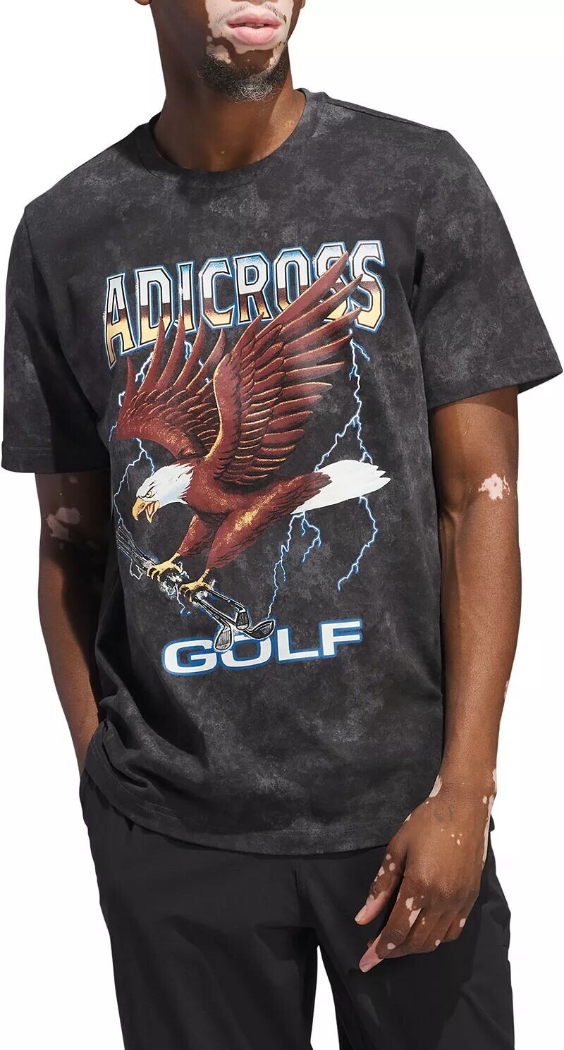 

Мужская футболка для гольфа с графическим принтом Adidas Adicross Eagle, серый