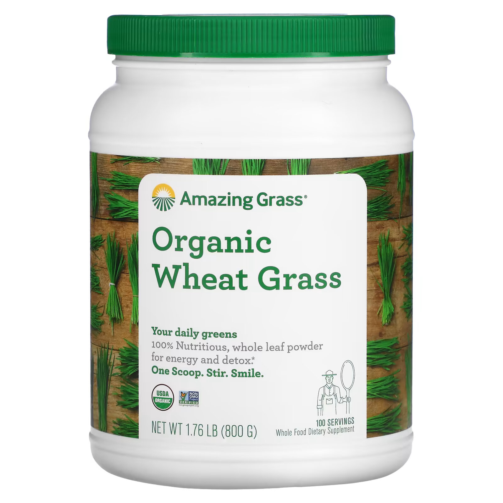 цена Amazing Grass, органические ростки пшеницы, 800 г (1,76 фунта)