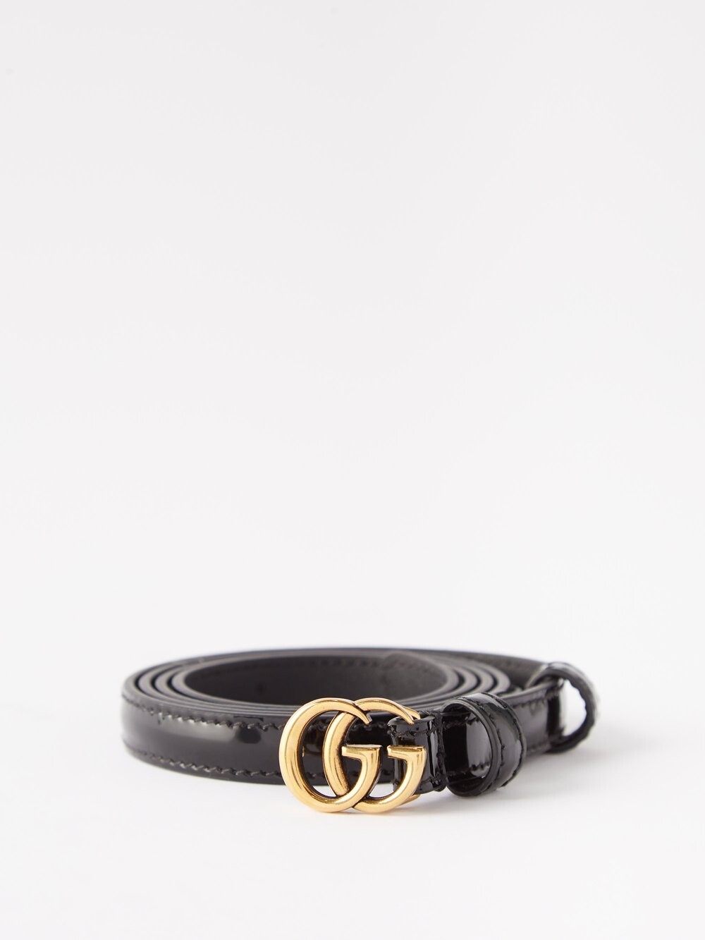 

Лакированный ремень gg marmont Gucci, черный