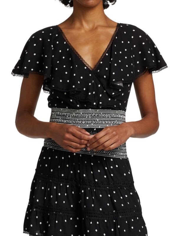 

Укороченный топ reese с оборками и отделкой Alice + Olivia Black
