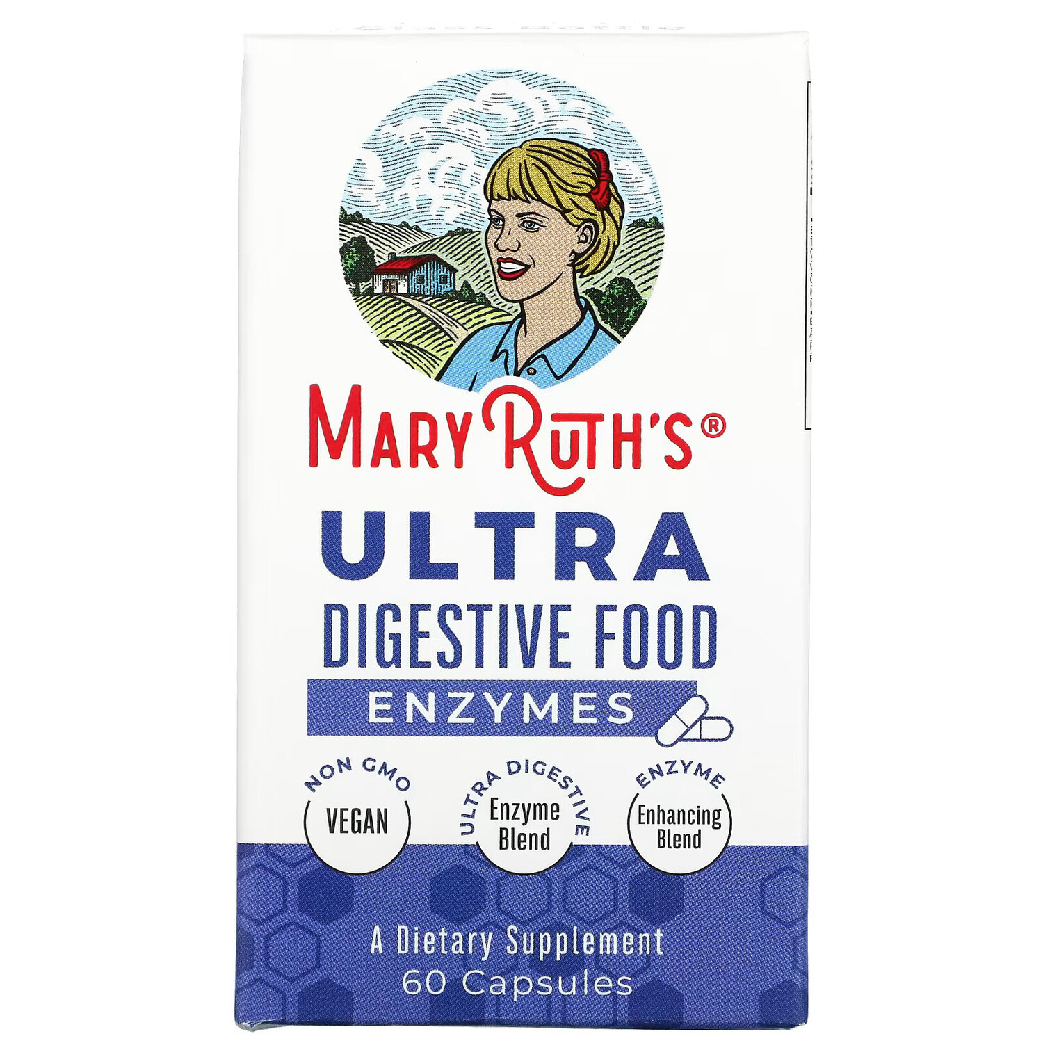 

MaryRuth Organics, Ultra Digestive Food, ферменты, 60 капсул