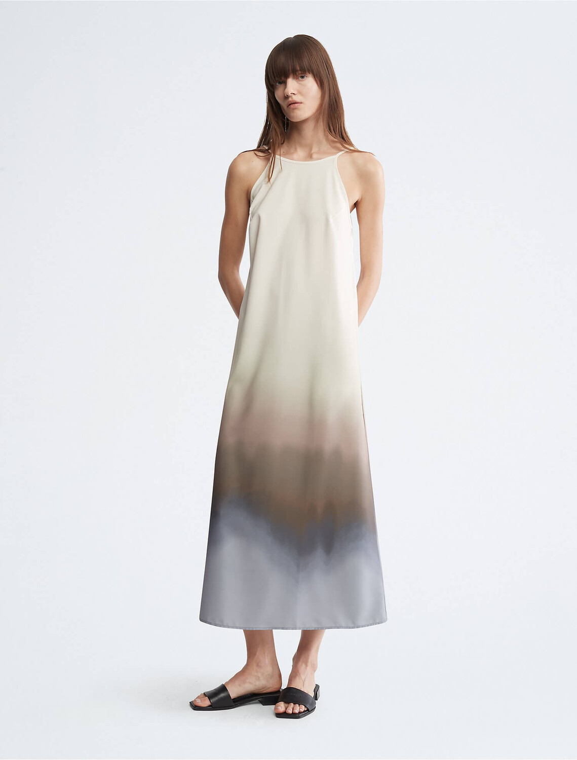 

Сарафан Calvin Klein Gradient Maxi Slip, кремовый