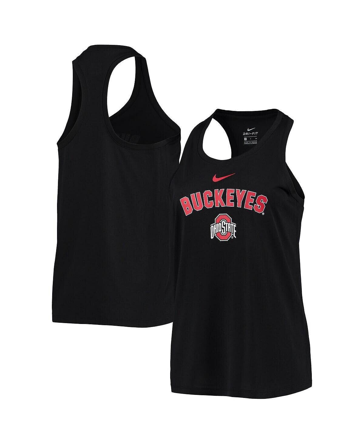 

Женская черная майка ohio state buckeyes arch and logo classic performance tank top Nike, черный