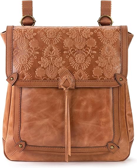 Женский кожаный рюкзак-трансформер the sak Ventura, табачный цветочный тисненый рюкзак uag backpack 13 18l grey