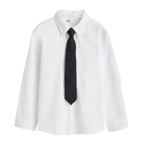 

Комплект H&M Shirt and Tie, 2 предмета, белый/черный