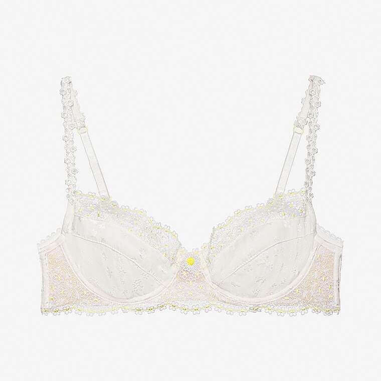 

Бюстгальтер на косточках For Love & Lemons For Victoria's Secret 3D Daisy, белый/желтый