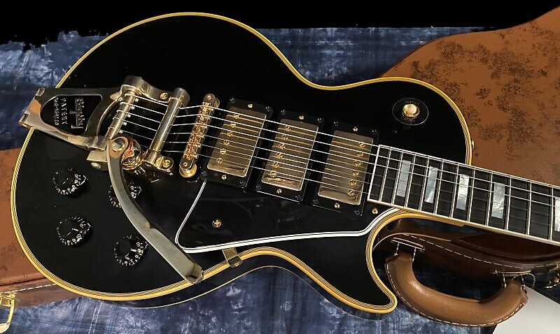 

НОВЫЙ! 2022 Gibson Les Paul Custom 3 Pick-UP 1957 Reissue VOS Custom Shop Официальный дилер Bigsby Custom Shop Historic 3-Pickup '57 Les Paul Custom Black Beauty Reissue with Bigsby