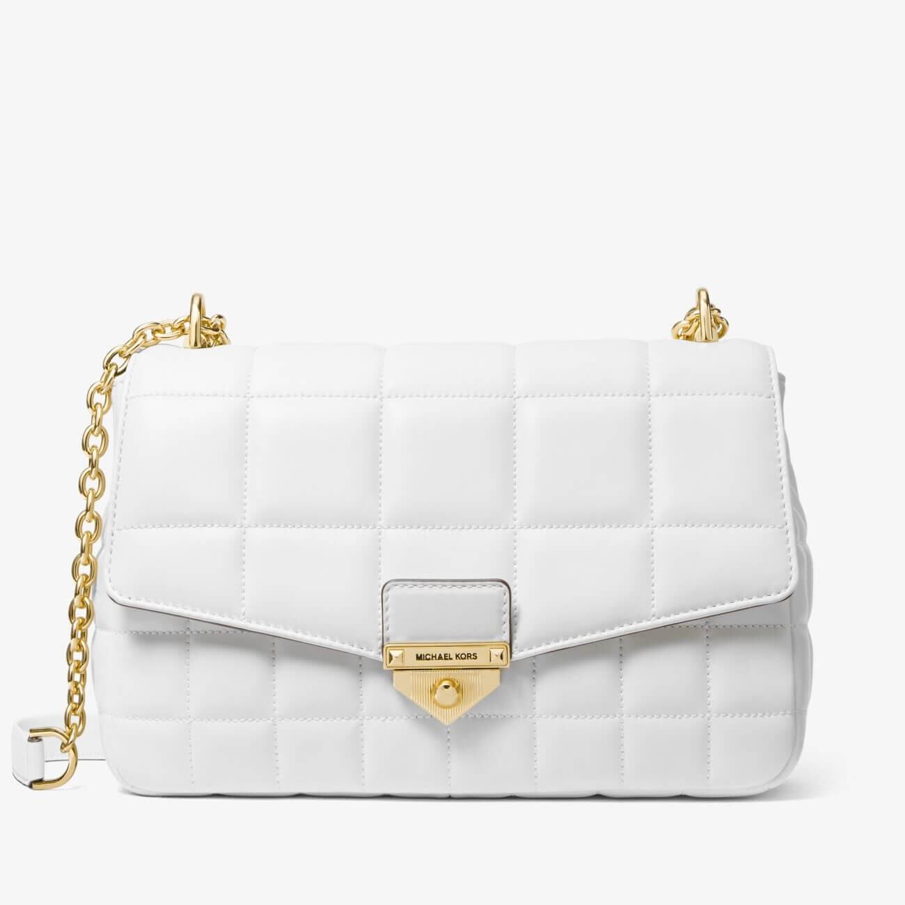 

Сумка кросс-боди Michael Michael Kors SoHo Extra-Large Quilted Leather, белый