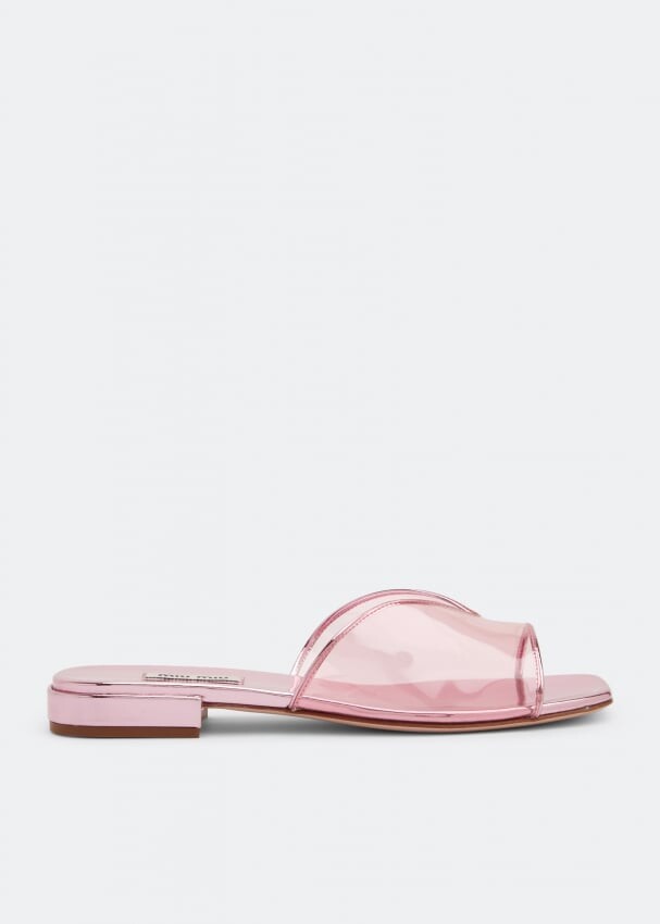 

Сандалии MIU MIU Metallic leather sandals, розовый