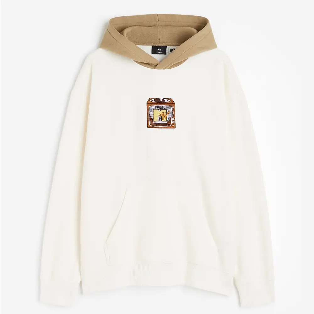 

Толстовка H&M Relaxed Fit Printed MTV, кремовый, Бежевый