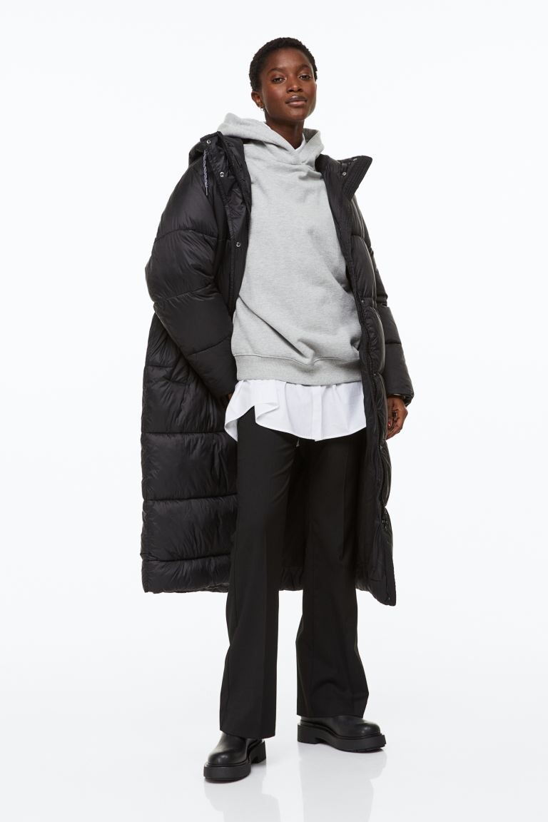 

Пуховик с капюшоном H&M, черный