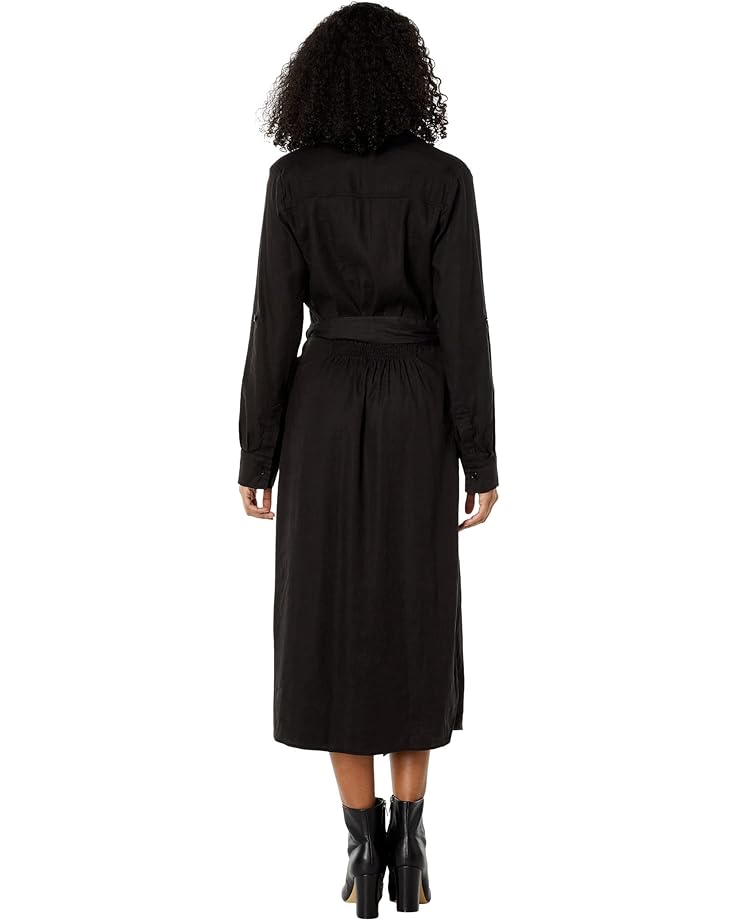 Платье MONROW Linen Tie Dress, черный платье monrow linen shirtdress цвет butter cream