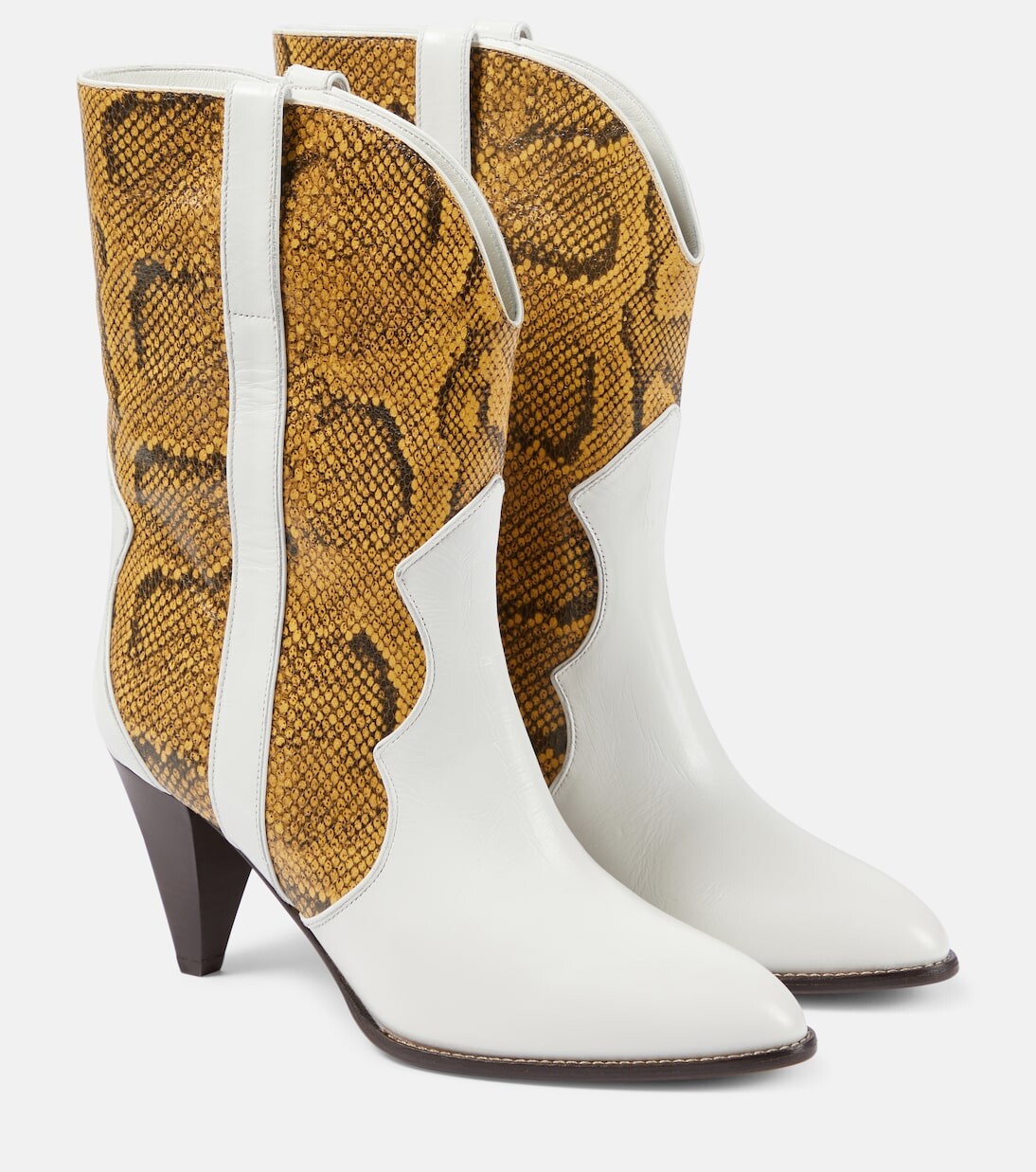 

Ботильоны witney из кожи со змеиным эффектом Isabel Marant, белый