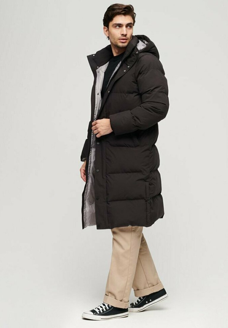 Зимнее пальто LONGLINE HOODED PUFFER Superdry, черный пальто selfhood women s hooded puffer черный