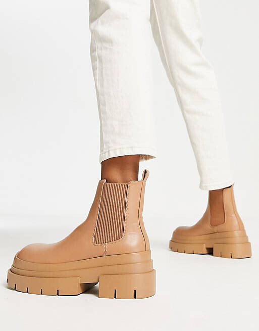 

Светло-коричневые массивные ботинки челси Topshop Brody, Коричневый